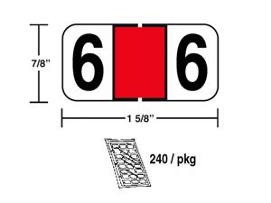 M-R5836R - Red Numeric #6 Ringbook Sheets (240 pkg)