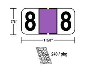 M-R5838P - Purple Numeric 8 Ringbook Sheets (240 pkg)