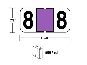 M-R5868P - Color Coded Labels #8 in a roll  Purple