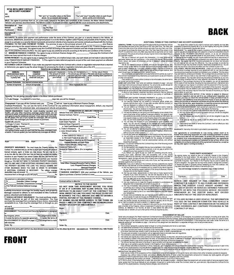 M25 Ric Retail Installment Contract