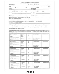 M12 -  APPLICATION FOR EMPLOYMENT
