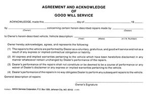 ACKNOWLEDGE OF GOOD WILL SERVICE
