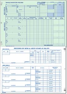 M-A-532 - VEHICLE INVENTORY RECORD