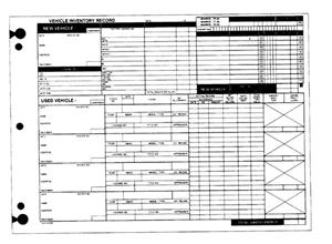M-A-542 - VEHICLE INVENTORY RECORD