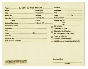 M-DSA-546BU - VEHICLE DEAL ENVELOPES Buff