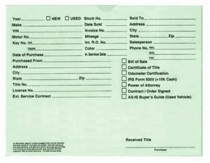 M-DSA-546G - VEHICLE DEAL ENVELOPES Green