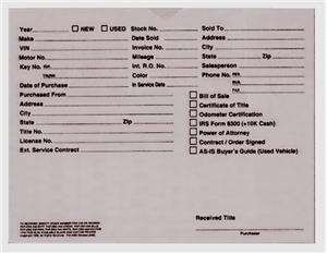 M-DSA-546GRAY - VEHICLE DEAL ENVELOPES Gray