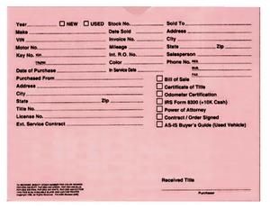 M-DSA-546P - CAR DEAL ENVELOPES Pink
