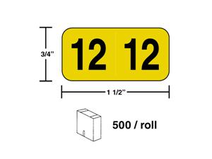 M-R0712 - Color Coded Year Label for 2012 in rolls