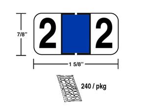 M-R5832BE - Blue Numeric 2 Ringbook (240/pkg)