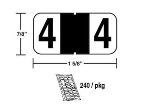 M-R5834BK - Black Numeric 4 Ringbook (240 pkg)