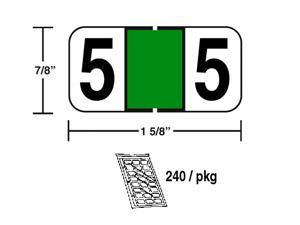 M-R5835LGN - Lt. Green Numeric # 5 Ringbook Sheets (240 pkg.