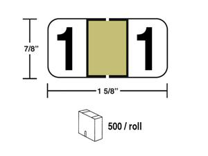 M-R5861GD - Color Coded label #1 in a roll gold
