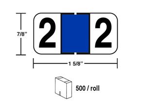M-R5862BE - Color Coded labels #2 in a roll Blue