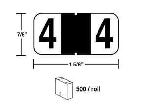 M-R5864BK - Color Coded labels #4 in a roll black