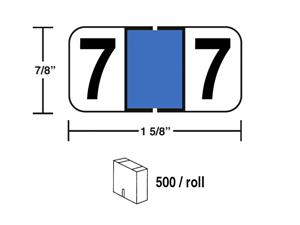 M-R5867LBE - Color Coded Labels #7 in a roll Lt.Blue
