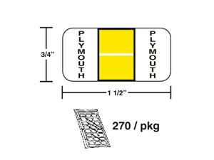 M-R618P - Plymouth Yellow/White Color Coded Label