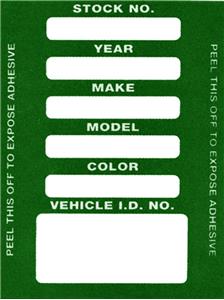 M-V-1120 - STOCK NUMBER DECALS GREEN
