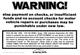 M22  STOP PAYMENT CHECK WARNING SIGN