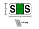 M-R3848S - Lt. Green/Black   letter S pkg./270